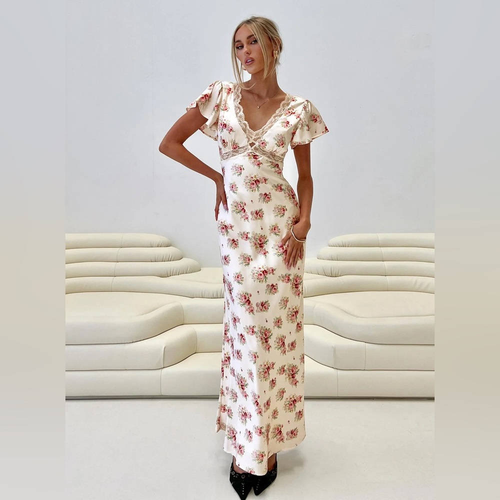 Princess Polly - Miraselle Maxi Dress Cream Floral